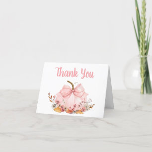 Tarjeta De Agradecimiento Baby Shower de calabaza rosada