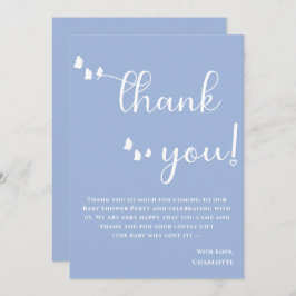 Tarjeta De Agradecimiento Baby Shower de caligrafía moderna de mariposa míni