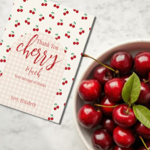 Tarjeta De Agradecimiento Baby Shower de Cerezas