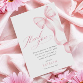Tarjeta de agradecimiento Baby Shower de cinta ros