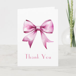 Tarjeta De Agradecimiento Baby Shower de cinta rosada