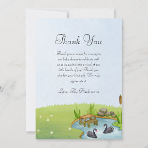 Tarjeta De Agradecimiento Baby Shower de cisne negro