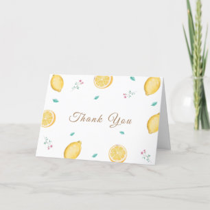 Tarjeta De Agradecimiento Baby Shower de cítricos de limón dulce de primaver