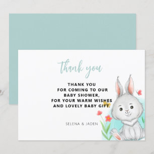 Tarjeta De Agradecimiento Baby Shower de Conejo Conejo Conejo Acuático
