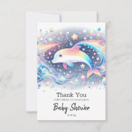Tarjeta De Agradecimiento Baby Shower de delfines pequeños encantados