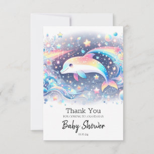 Tarjeta De Agradecimiento Baby Shower de delfines pequeños encantados