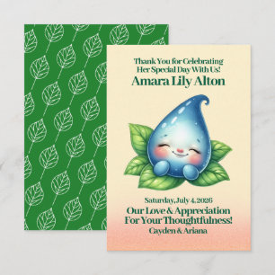Tarjeta De Agradecimiento Baby Shower de Dewdrop bebé que duerme