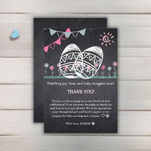 Tarjeta De Agradecimiento Baby Shower de dibujo de tablero de ajedrez de Pas