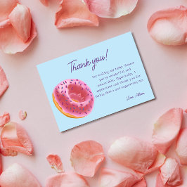 Tarjeta De Agradecimiento Baby Shower de donut rosado