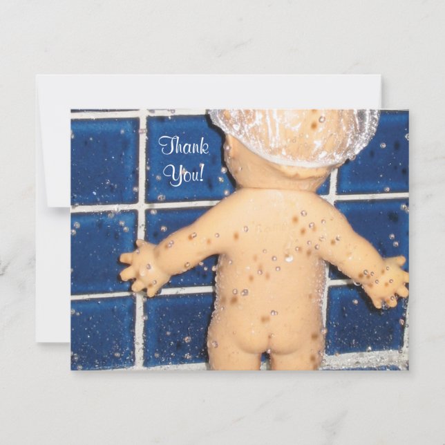 Tarjeta De Agradecimiento Baby Shower de encargo le agradece cardar por (Anverso)