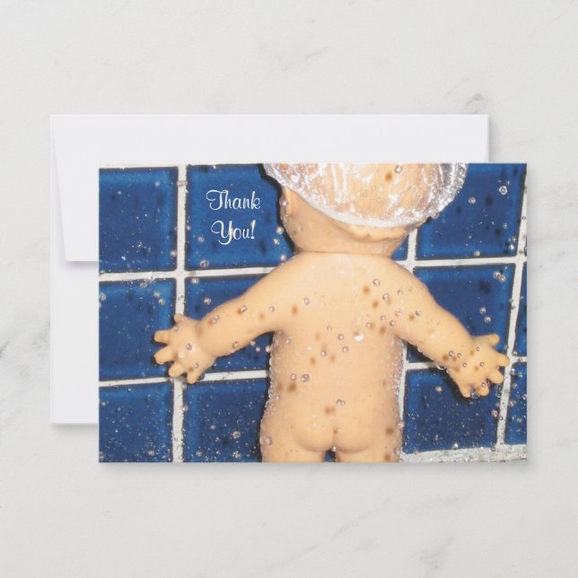 Tarjeta De Agradecimiento Baby Shower de encargo le agradece cardar por (Anverso)
