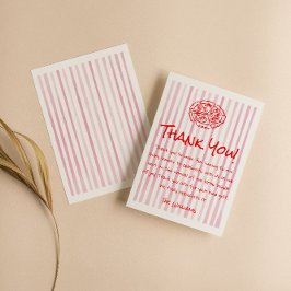 Tarjeta De Agradecimiento Baby Shower de entrega especial de Pizza Roja dibu
