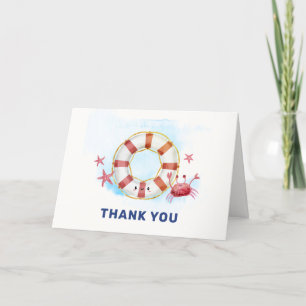 Tarjeta De Agradecimiento Baby Shower de estelar de cangrejo ruso puro