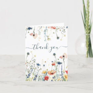 Tarjeta De Agradecimiento Baby Shower de Flores Silvestres Vibrantes
