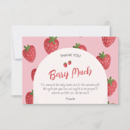 Tarjeta de agradecimiento Baby Shower de fresa per
