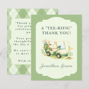 Tarjeta De Agradecimiento Baby Shower de Golf Verde Salvia