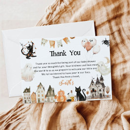 Tarjeta De Agradecimiento Baby Shower de Halloween
