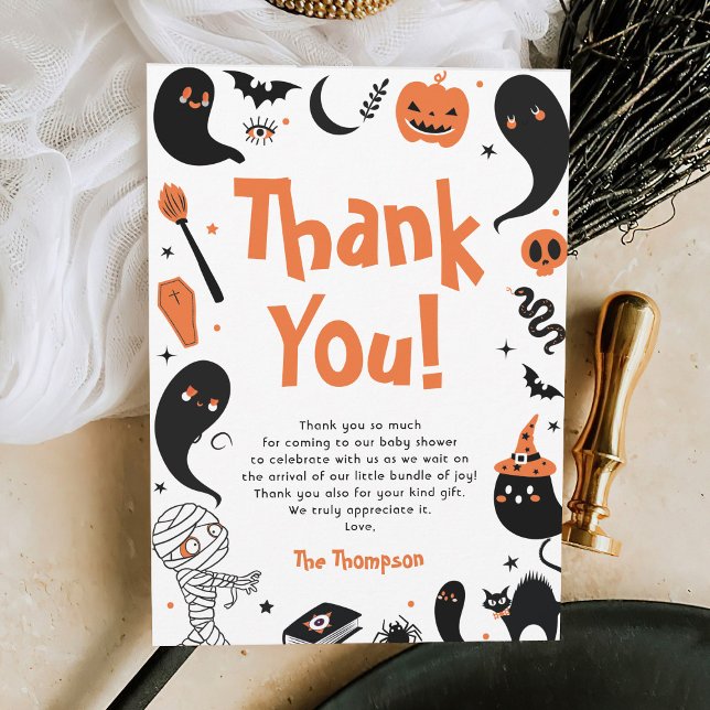 Tarjeta De Agradecimiento Baby Shower de Halloween (Subido por el creador)