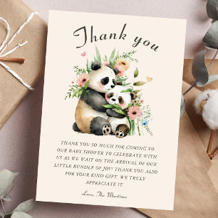 Tarjeta De Agradecimiento Baby Shower de hilos de agua y flores