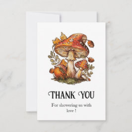 Tarjeta De Agradecimiento Baby Shower de hongos encantados mágicos