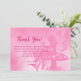 Tarjeta De Agradecimiento Baby Shower de hongos y flores