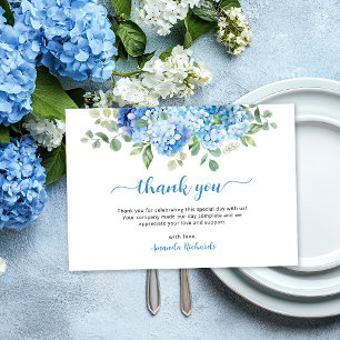 Tarjeta De Agradecimiento Baby Shower de Hortensia Azul