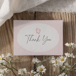 Tarjeta De Agradecimiento Baby Shower de huella rosa vintage