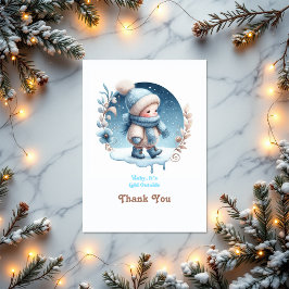 Tarjeta De Agradecimiento Baby Shower de invierno "Baby It's Cold Outside"