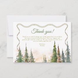 Tarjeta De Agradecimiento Baby Shower de invierno de Feliz Navidades