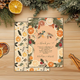 Tarjeta De Agradecimiento Baby Shower de invierno moderno y seco de cítricos