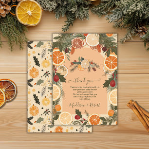 Tarjeta De Agradecimiento Baby Shower de invierno moderno y seco de cítricos