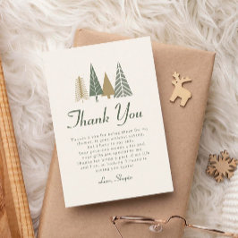 Tarjeta De Agradecimiento Baby Shower de invierno verde