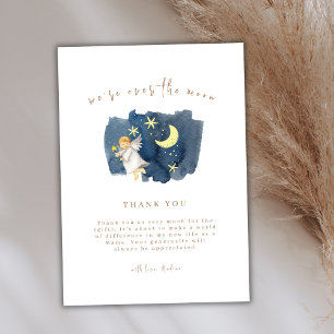 Tarjeta De Agradecimiento Baby Shower de la estrella de Angel Moon simple