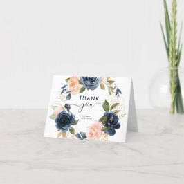 Tarjeta De Agradecimiento Baby Shower de la guirnalda floral rosa de la mari