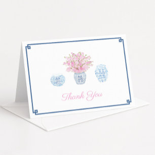 Tarjeta De Agradecimiento Baby Shower De La Marina De Los Preppy Azul Y Los