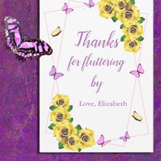 Tarjeta De Agradecimiento Baby Shower de la mariposa pequeña (Subido por el creador)