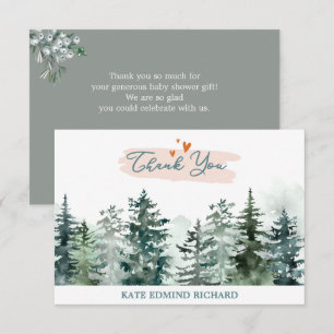 Tarjeta De Agradecimiento Baby Shower de la plataforma acuática Sage Green F