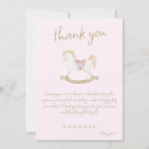 Tarjeta De Agradecimiento Baby Shower de lechuga rosa de caballo de Rockefas