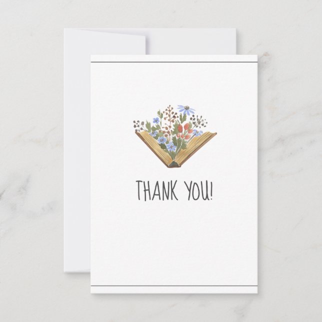 Tarjeta De Agradecimiento Baby Shower de libros (Anverso)