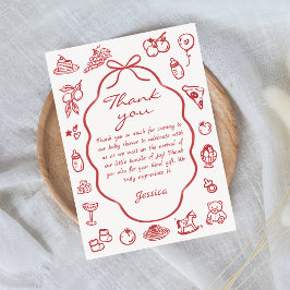 Tarjeta De Agradecimiento Baby Shower de limón italiano de mano dibujada