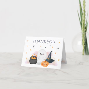 Tarjeta De Agradecimiento Baby Shower de Little Boo de Halloween