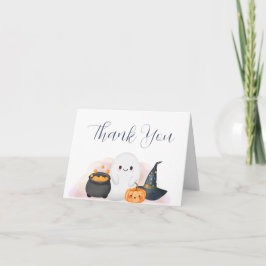 Tarjeta De Agradecimiento Baby Shower de Little Boo de Halloween
