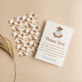Tarjeta De Agradecimiento Baby Shower de Little Cowboy Desert Brown