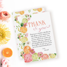 Tarjeta De Agradecimiento Baby Shower de Little Cutie en camino