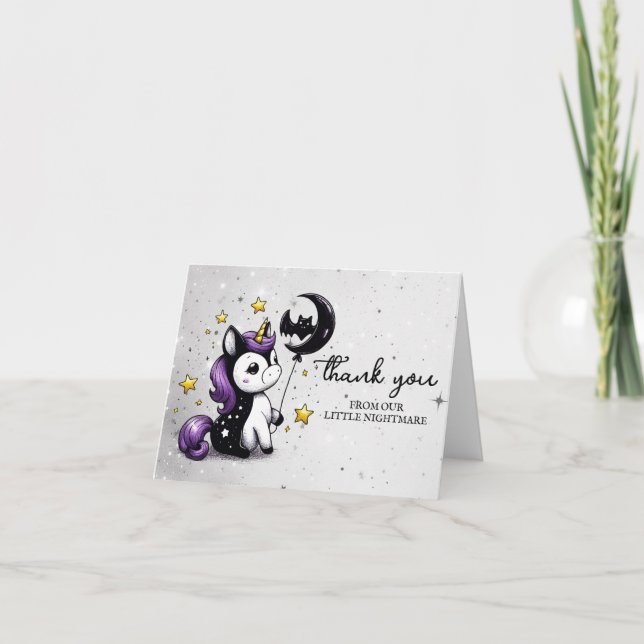 Tarjeta De Agradecimiento Baby Shower de Little Unicorn (Anverso)