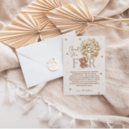 Tarjeta De Agradecimiento Baby Shower de los globos de oseo marrón