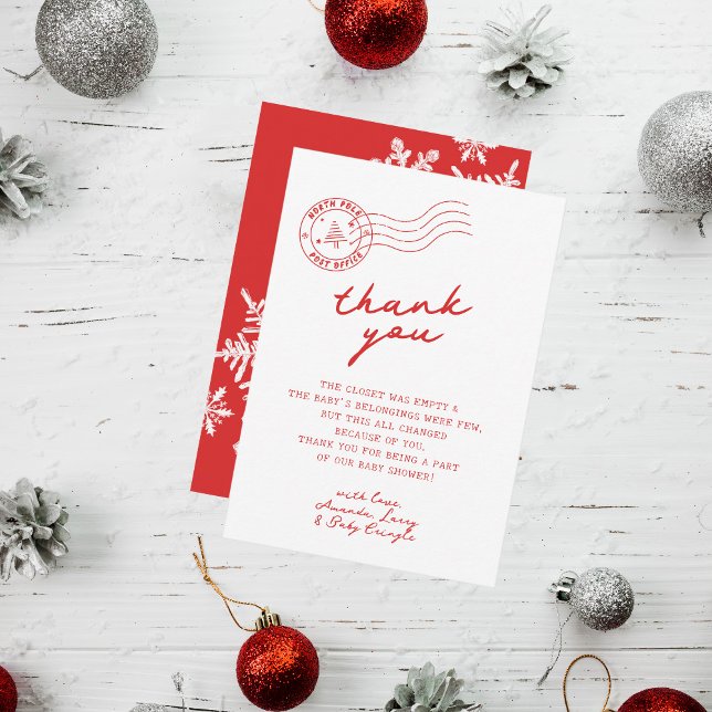 Tarjeta De Agradecimiento Baby Shower de los Navidades del Polo Norte (Subido por el creador)