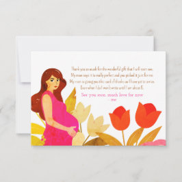 Tarjeta De Agradecimiento Baby Shower de mamá embarazada