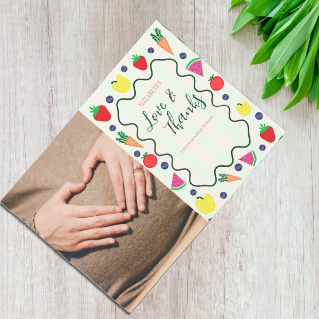 Tarjeta De Agradecimiento Baby Shower de Mercado de Granjero Local (Subido por el creador)