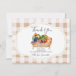 Tarjeta De Agradecimiento Baby Shower de mercado de hortalizas cultivadas lo